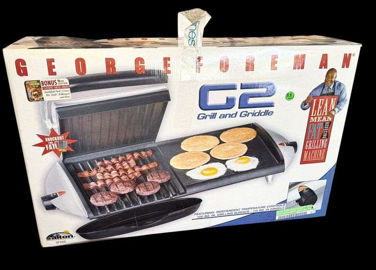George Foreman G2 Grill and Griddle, New Old Stock