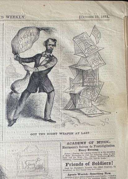 1861 Original Issue of Harper’s Weekly Newspaper