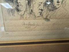 Rembrandt Etching “Studies of the Head of Saskia and Others”