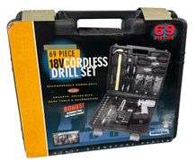 18V Cordless Drill Set - 69 pieces with Case, New