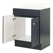 Project Source Dover 24-in Navy Blue Single Sink Bathroom Vanity with White Cultured Marble Top - NE