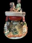 Large Capodimonte La Medea Porcellane, Family On A Drive, Signed