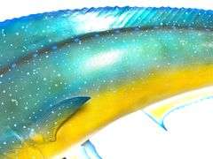 Large 42" Long Blue Dolphin Fish Wall Sculpture