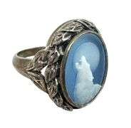 925 Wolf Cameo Ring, Size 6