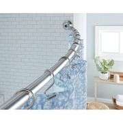 allen + roth 44-in to 72-in Brushed Nickel Fixed or tension Single curve Adjustable Shower Curtain R