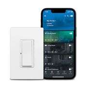 Eaton Wi-Fi Smart 15-amp Single-pole/3-way Rocker Master Smart Compatible Light Switch , White/Light