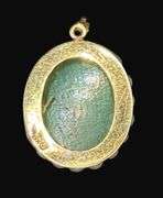 Stamped 14K Gold Jadeite Cabochon Pendant [4.45g]