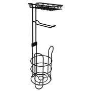 Matte Black Freestanding Single Post Toilet Paper Holder 2 -Rolls, See Description