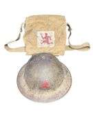 British WW1 Doughboy Helmet and Unit Bag