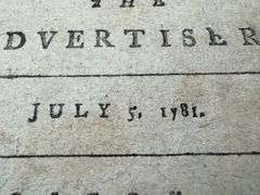 1781 Original Issue of The Independent Chronicle