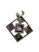 Sterling Pendant with Light Purple Stone