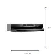 Broan 30 inch Ductless Recirculating Black Under Cabinet Range Hood with Charcoal Filter