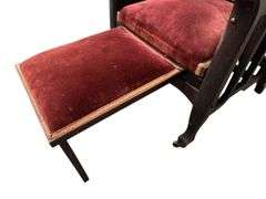 Antique 1860's- 1880's Adjustable Recliner Chair with Side Tables