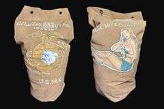 WW2 Era USMC Nose Art Duffel Bag