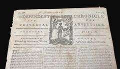 1781 Original Issue of The Independent Chronicle