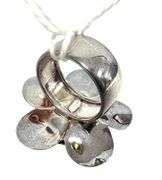 Paola Valentino Sterling Italy, Sculptural Flower Ring, Size 6
