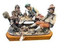 Monumental Capodimonte La Fuente Porcellane, Card Game, Signed