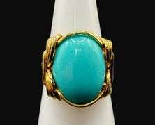 Marked Sterling Silver Turquoise Ring [5.23g]
