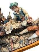 Monumental Capodimonte La Fuente Porcellane, Card Game, Signed