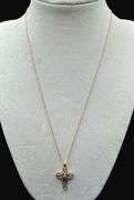Stamped 14K Gold Diamond Cross Pendant with Chain [3.63g]