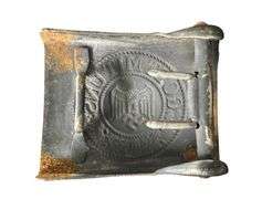 German WW2 Heer Steel Belt Buckle and Combat Belt