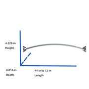 allen + roth 44-in to 72-in Brushed Nickel Fixed or tension Single curve Adjustable Shower Curtain R