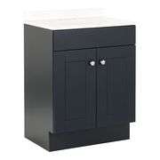 Project Source Dover 24-in Navy Blue Single Sink Bathroom Vanity with White Cultured Marble Top - NE