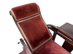 Antique 1860's- 1880's Adjustable Recliner Chair with Side Tables