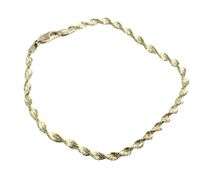 9 Inch Twisted Herringbone 925 Italy Bracelet