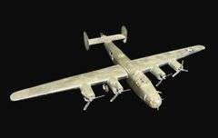 Handcrafted Folk Wood B-24 Liberator Model Plane