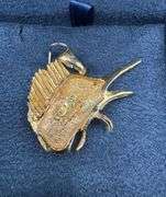 Stamped 14K Gold Termini Sailfish Pendant [14.43g]