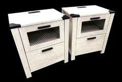 Latitude Run Farmhouse Nightstands w/ Charging Station