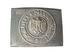 German WW2 Heer Steel Belt Buckle and Combat Belt