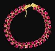 Marked Sterling Silver Ruby Bracelet [21.25g]