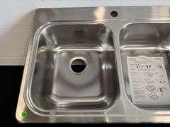 Elkay Freeport Drop-in 33-in x 22-in, 20 G Stainless steel Double Bowl Sink, See Description
