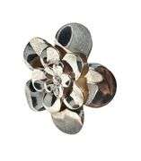 Paola Valentino Sterling Italy, Sculptural Flower Ring, Size 6