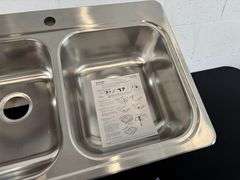 Elkay Freeport Drop-in 33-in x 22-in, 20 G Stainless steel Double Bowl Sink, See Description