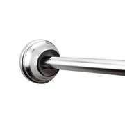 allen + roth 44-in to 72-in Brushed Nickel Fixed or tension Single curve Adjustable Shower Curtain R