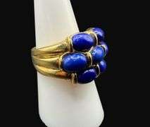 Marked Sterling Silver Lapis Ring [12.00g]