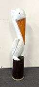 HUGE 40" Tall Carved Wood Pelican Sculpture