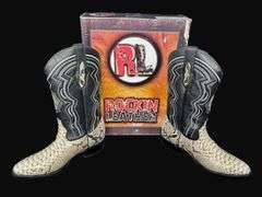 Rockin Leather Python Exotic Skin Men’s Western Boots