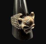 Marked Sterling Silver Skull Ring [11.21g]