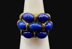 Marked Sterling Silver Lapis Ring [12.00g]