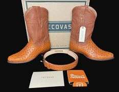 Tecovas “The Wyatt Pecan” Ostrich Western Boots Set