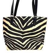 Coach Black / Cream Zebra Print Shoulder Bag