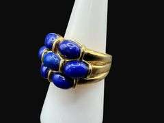 Marked Sterling Silver Lapis Ring [12.00g]