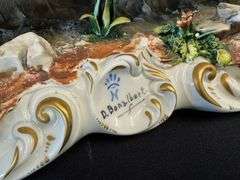 Large Capodimonte La Medea Porcellane, Family On A Drive, Signed