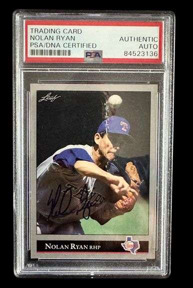 Nolan Ryan | 1992 Leaf #41 PSA Slabbed Authentic Signature Card