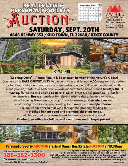 REAL ESTATE AND PERSONAL PROPERTY AUCTION