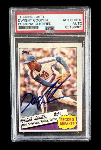 Dwight Gooden | 1985 Topps #3 PSA Slabbed Authentic Signature Card
